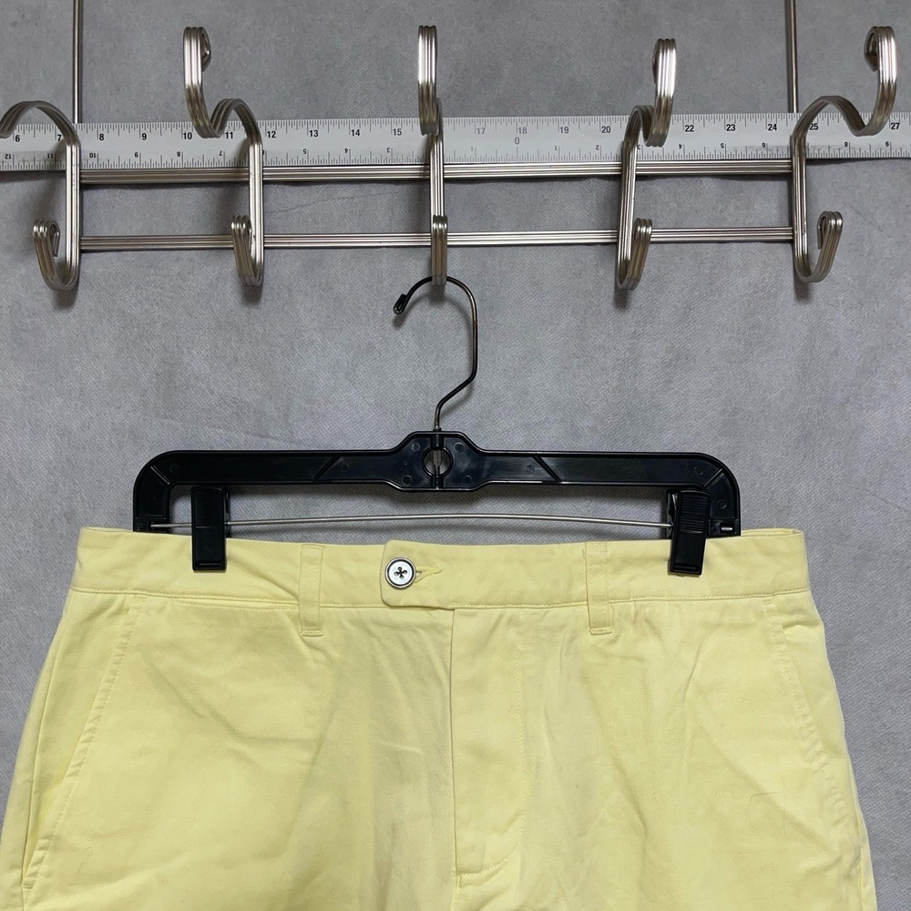 Criquet Shorts Men 33 Yellow‎ Chino Bermuda Cotton Golf Twill Anytime 9" Active